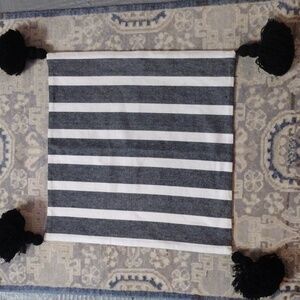 Serena & Lily Striped Decorative Pillow Cover with Corner Tassels